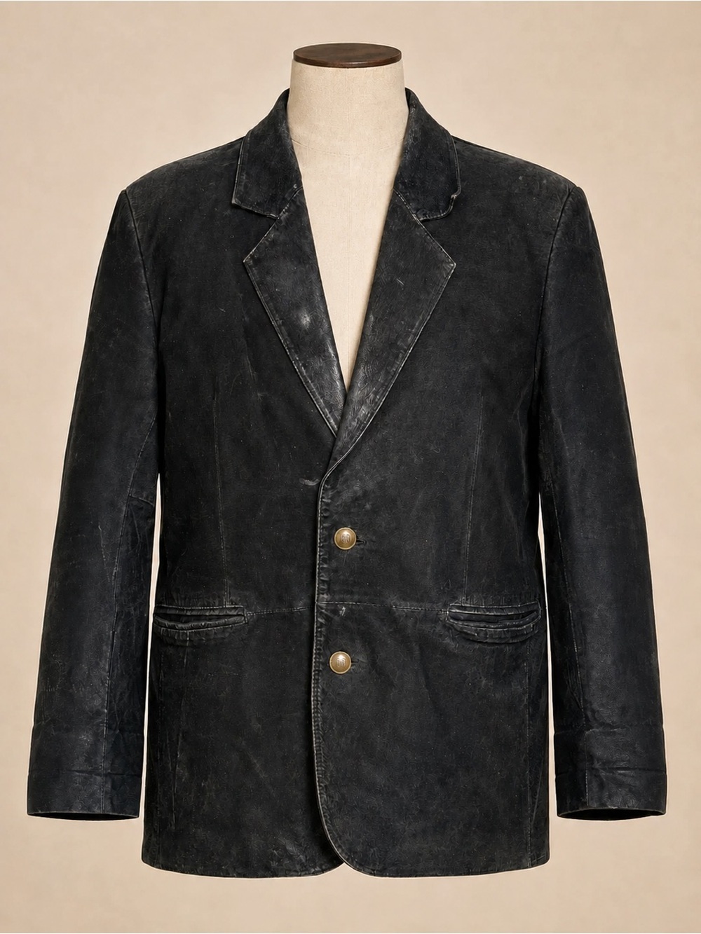 Vintage Hunters Run Black Leather Blazer Women’s Large Paisley Lined
